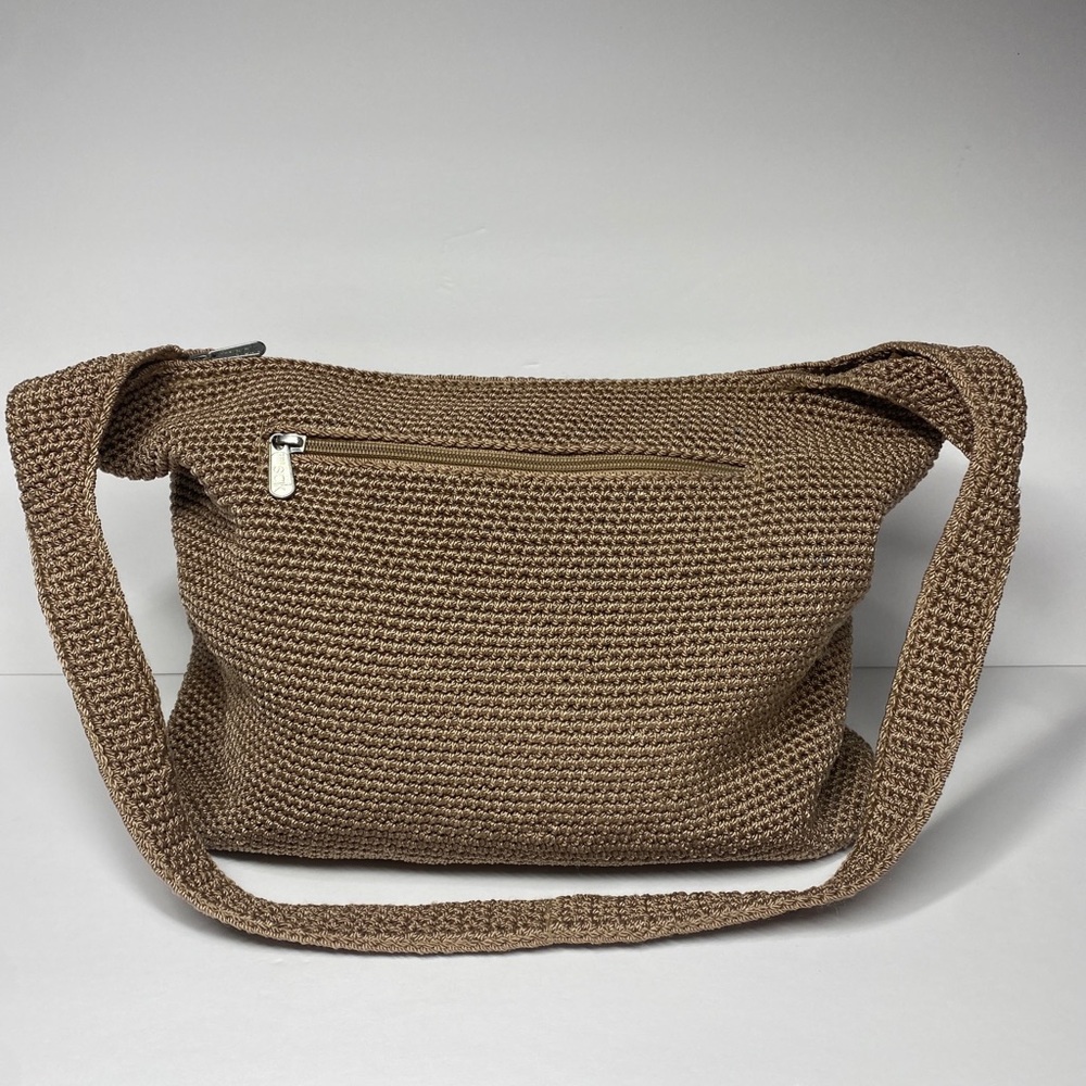 The Sak Hobo  Purse Tan Crochet Knit Shoulder Bag